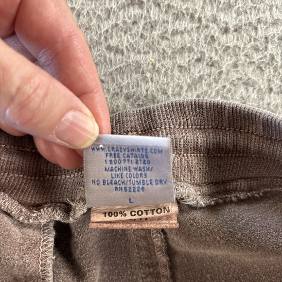 Crazy Shirts Hawaii Pants Mens Large Joggers Chocolate Dyed Beige Drawstring - Picture 10 of 15